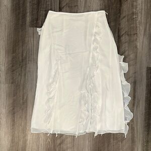 Wilfred Slim Fit Chiffon Midi Ruffle Raval Skirt - 2